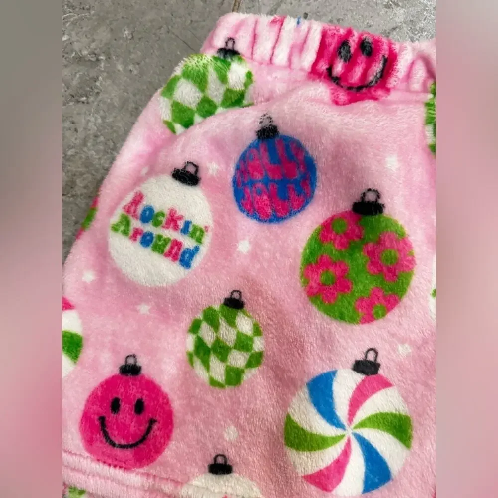 ISCREAM Colorful Kids Ornament Fleece pj Shorts, size L (14)